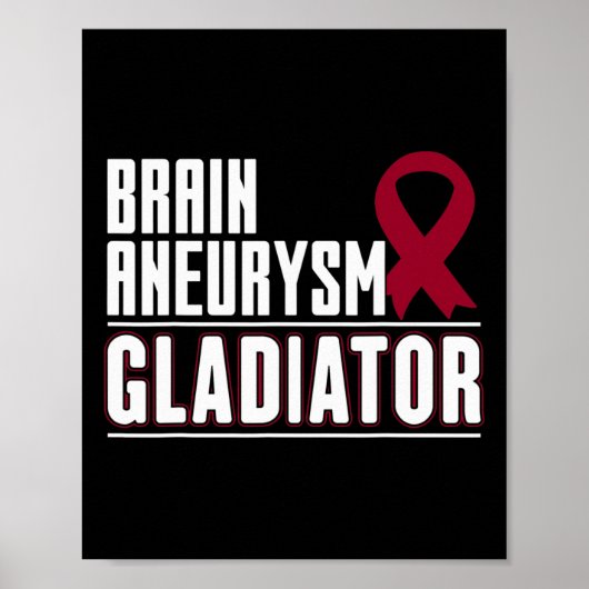 Ribbon - Hersenaneurysma Bewustzijn Poster (Voorkant)
