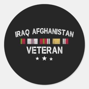 Ribbon IraIrak: Veteran Pride Service Ronde Sticker