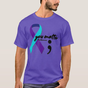 Ribbon je maakt semicolon suïcidebewustzijn belang t-shirt