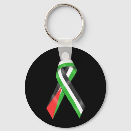 Ribbon Keyring onder Palestijnse vlag Sleutelhanger (Voorkant)