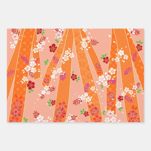  Ribbon Kimono Mix Pattern Inpakpapier Vel (Voorkant 2)