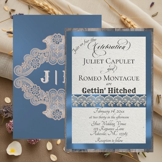 Ribbon & Lace Gettin' Hitched - Blauw