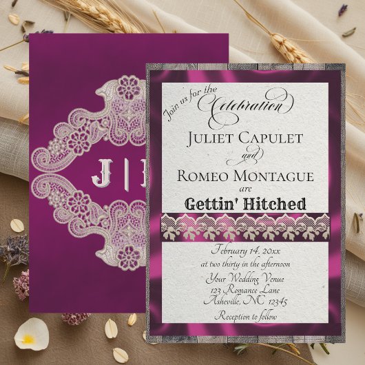 Ribbon & Lace Gettin' Hitched - Plum