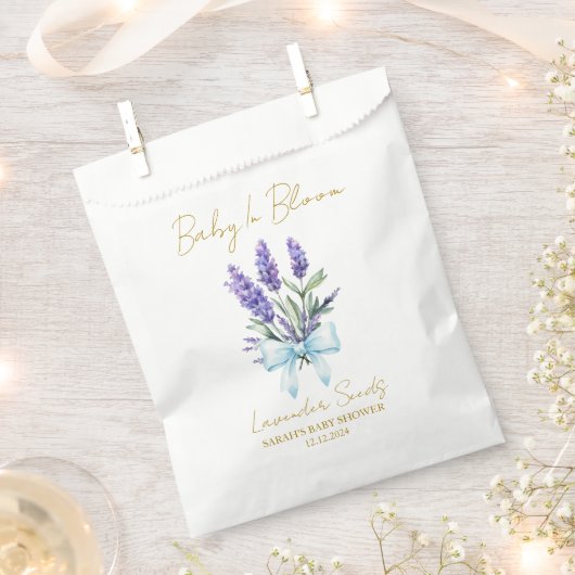 Ribbon | Lavender Seeds Baby Shower Favor Bag Bedankzakje (Geknipt)