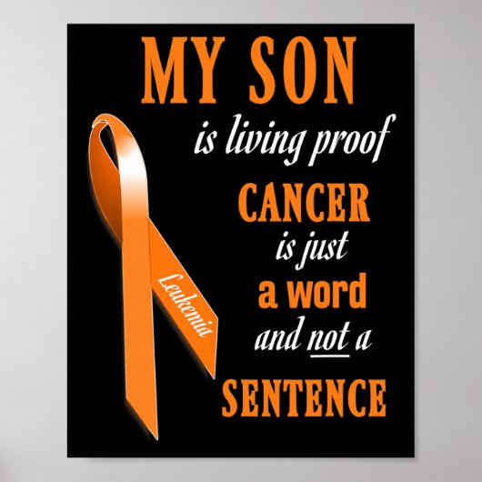 Ribbon leukemie awareness s (zoon) poster (Voorkant)