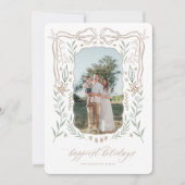 Ribbon Lijst Kerst Kaart met Boog (Voorkant)