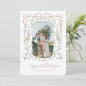 Ribbon Lijst Kerst Kaart met Boog (Staand voorkant)