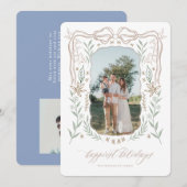 Ribbon Lijst Kerst Kaart met Boog (Voorkant / Achterkant)