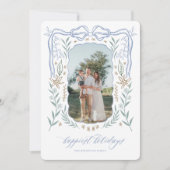 Ribbon Lijst Kerst Kaart met Boog (Voorkant)