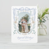 Ribbon Lijst Kerst Kaart met Boog (Staand voorkant)