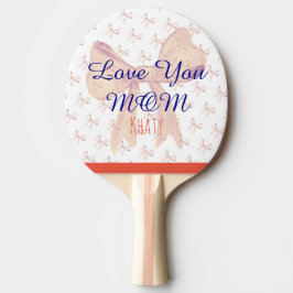 Ribbon Love You Mom Typografie Elegante Moederdag Tafeltennisbatje
