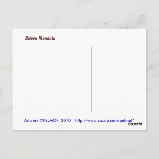 Ribbon Mandala Briefkaart (Achterkant)