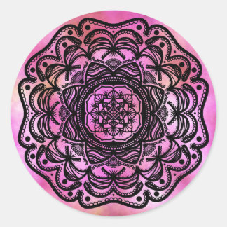 Ribbon Mandala Ronde Sticker