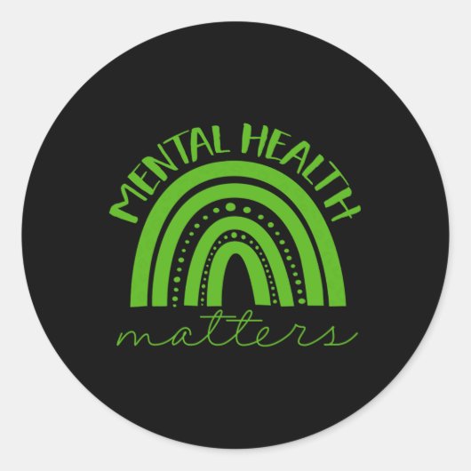 Ribbon Mental Health Awareness Matters Ronde Sticker (Voorkant)