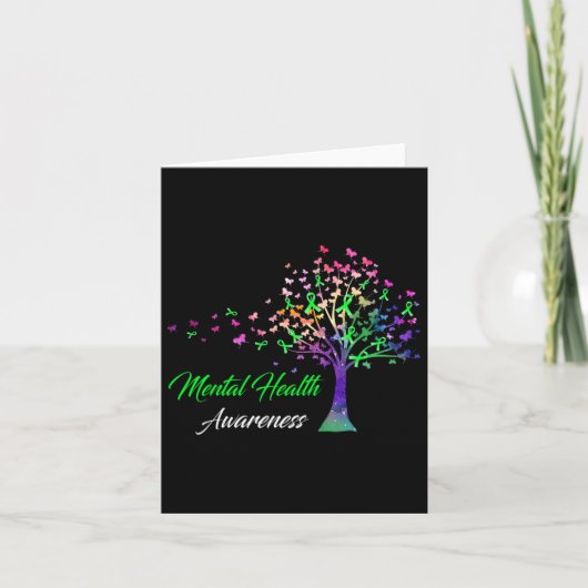Ribbon mentale gezondheid bewustzijn kaart (Voorkant)