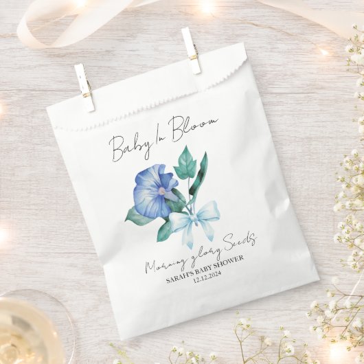 Ribbon | Morning glory Seeds Baby Shower Favor Bag Bedankzakje (Geknipt)