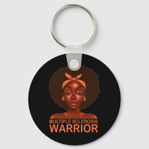 Ribbon MS Awareness Warrior Black Afro Vrouwen Mei Sleutelhanger