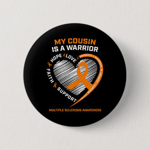 Ribbon MS warrior neef multiple sclerose Ronde Button 5,7 Cm