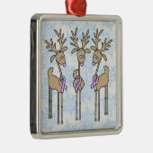 Ribbon-rendierperiwinkel (maagkanker) metalen ornament (Rechts)