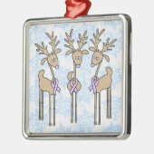 Ribbon-rendierperiwinkel (maagkanker) metalen ornament (Links)