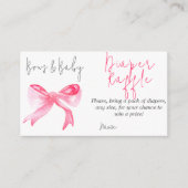 Ribbon roze strikken baby meisje Baby shower luier Informatiekaartje (Voorkant)