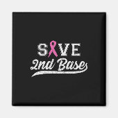 Ribbon Save Second Base Borstkanker Bewustzijn VI Magneet (Voorkant)