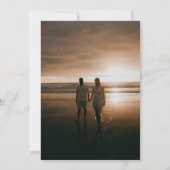 Ribbon Script Minimalist Wedding Photo Save The Date (Achterkant)