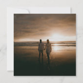 Ribbon Script Minimalist Wedding Photo Square Save The Date (Achterkant)