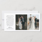 Ribbon Script Minimalist Wedding Photo Tall Bedankkaart (Achterkant)