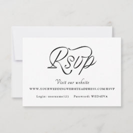 Ribbon Script Minimalist Wedding RSVP Kaartje