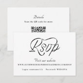 Ribbon Script Minimalist Wedding RSVP Kaartje (Voorkant / Achterkant)