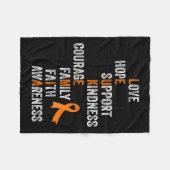 Ribbon Sign Retro  AML Leukemie Bewustzijn Fleece Deken (Voorkant (Horizontaal))