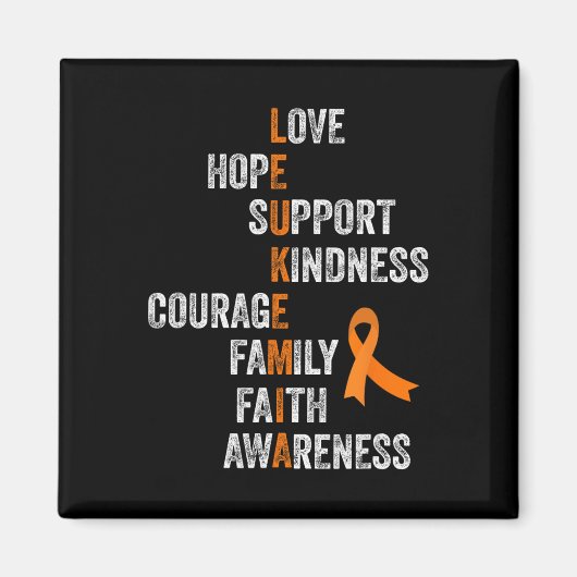 Ribbon Sign Retro AML Leukemie Bewustzijn Magneet (Voorkant)