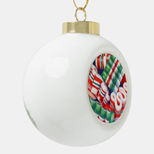 RIBBON SNOEP Ceramic Ball Ornament (Links)