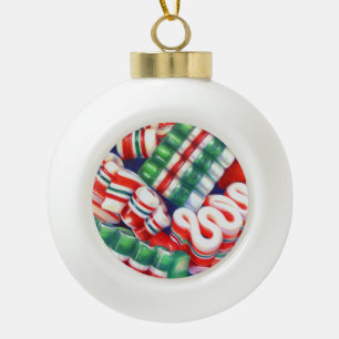 RIBBON SNOEP Ceramic Ball Ornament