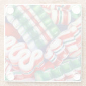 RIBBON SNOEP Glass Beverage Coaster Glazen Onderzetter (Achterkant)