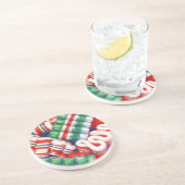 RIBBON SNOEP Round Sandstone Onderzetters (Zijkant)