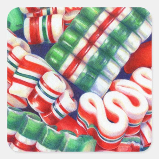 RIBBON SNOEP Small Square Stickers (Voorkant)