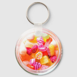 Ribbon snoeppot schattige kleurrijke ouderwetse sleutelhanger