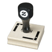 Ribbon Square Heart Initiaal Logo bruiloft Stamp Rubberstempel (Stempel)