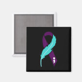 Ribbon Suicide Awareness geestelijke gezondheid vo Magneet (Voorkant / Achterkant)