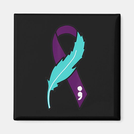 Ribbon Suicide Awareness geestelijke gezondheid vo Magneet (Voorkant)