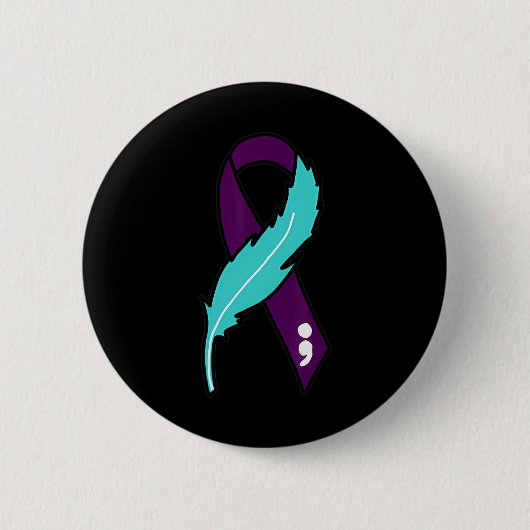 Ribbon Suicide Awareness geestelijke gezondheid vo Ronde Button 5,7 Cm (Voorkant)