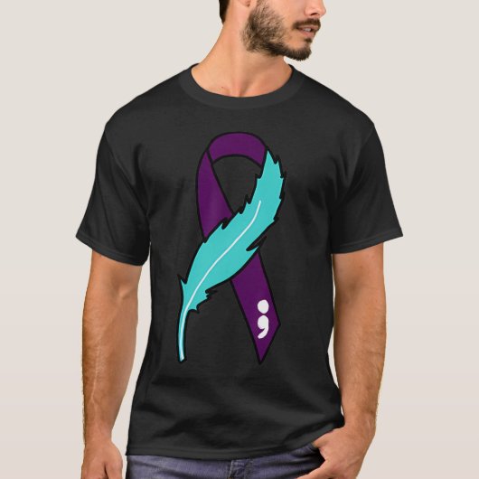 Ribbon Suicide Awareness geestelijke gezondheid vo T-shirt (Voorkant)