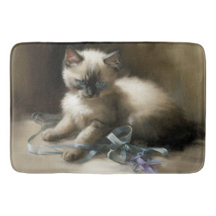 Ribbon Tangle Siamese Kitten Badmat