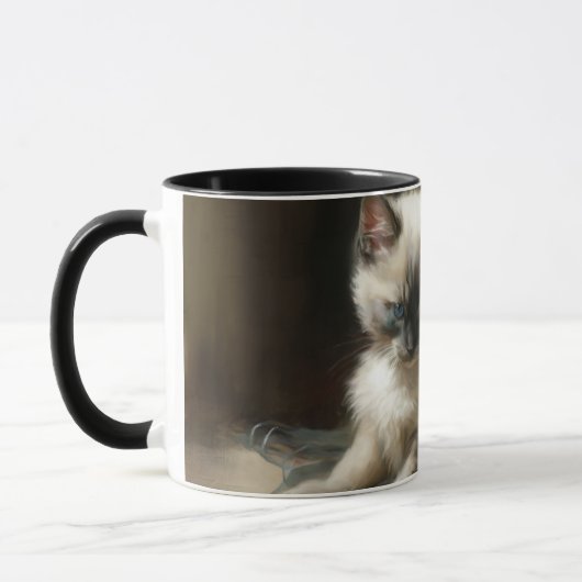 Ribbon Tangle Siamese Kitten Mok (Links)