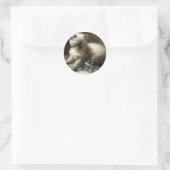 Ribbon Tangle Siamese Kitten Ronde Sticker (Tas)