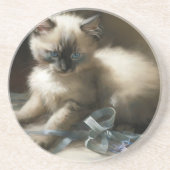 Ribbon Tangle Siamese Kitten Zandsteen Onderzetter (Voorkant)