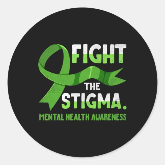 Ribbon vechten tegen het stigma Mental Health Mann Ronde Sticker (Voorkant)