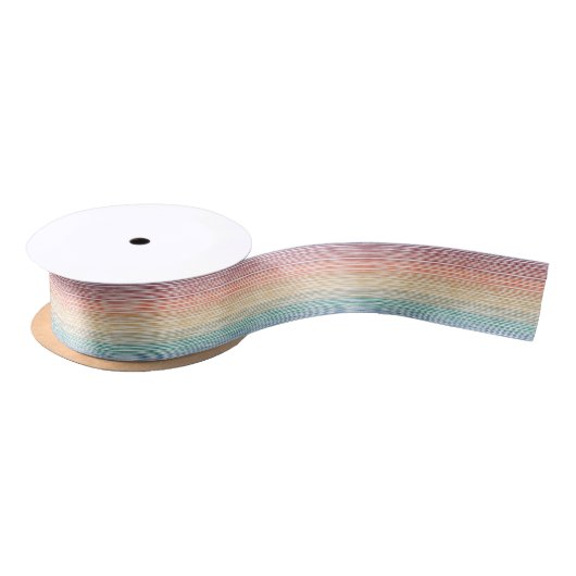 Ribbon Waterverf Rainbow Stripe Satijnen Lint (Spoel)
